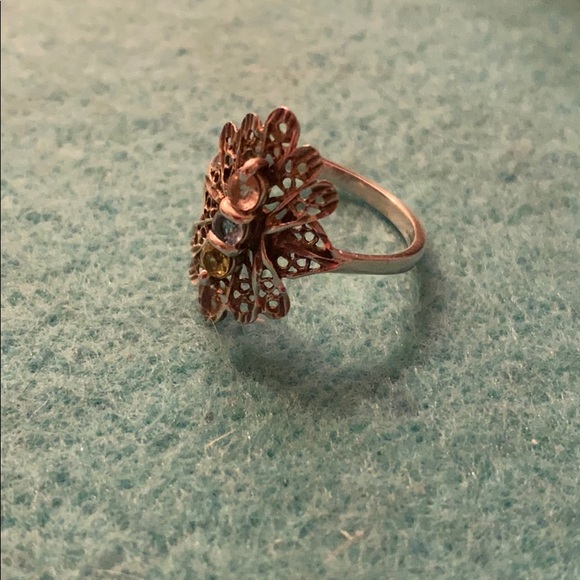 Sterling silver multiple color stone ring - Picture 4 of 5